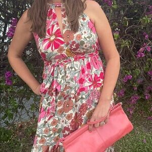 Boutique Floral Halter Maxi Dress